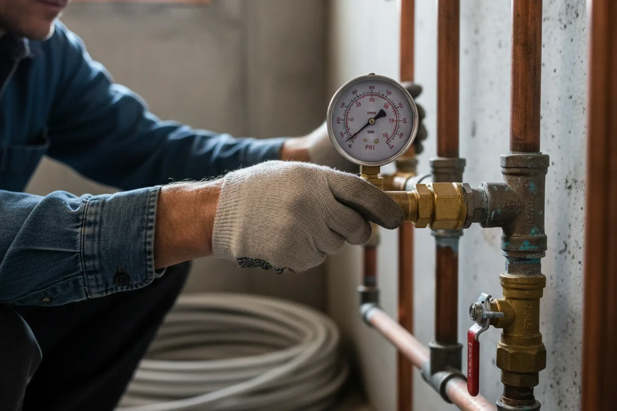 Pressure testing a repaired line during Water Line Repair in Lake Forest